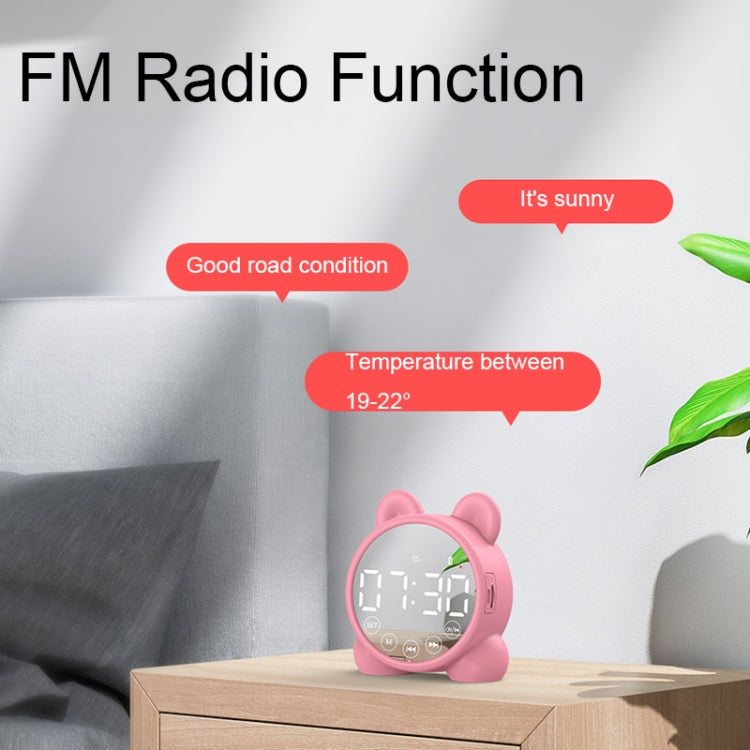 P1 Mini Card Mirror Clock Wireless Bluetooth Speaker with FM Radio(White) - Mini Speaker by PMC TechLife | Online Shopping South Africa | PMC TechLife