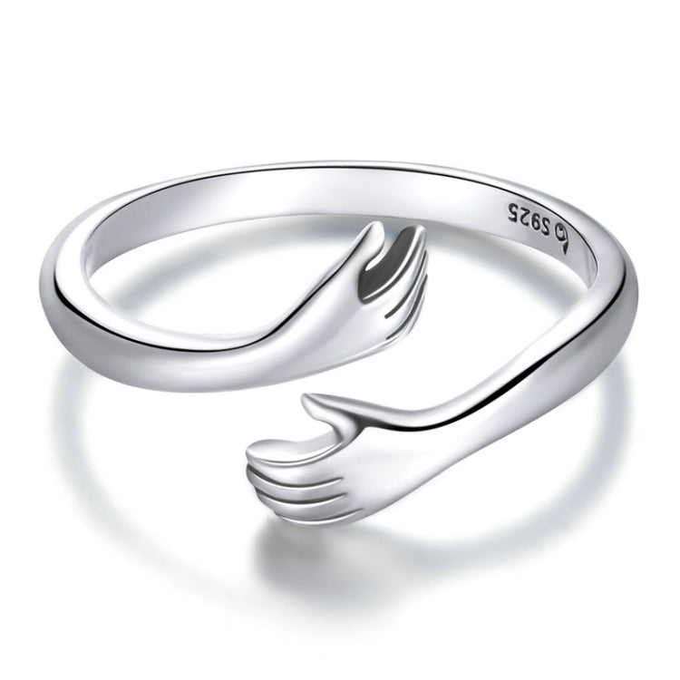 BSR176 Sterling Silver S925 Warm Hug Open Adjustable Ring -  by PMC Jewellery | Online Shopping South Africa | PMC Jewellery