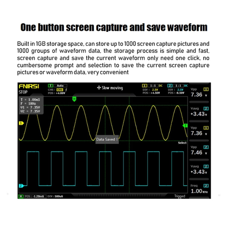 FNIRSI 1014D 2 in 1 Dual-channel 100M Bandwidth Digital Oscilloscope 1GS Sampling Signal Generator, US Plug - Digital Multimeter by FNIRSI | Online Shopping South Africa | PMC Jewellery | Buy Now Pay Later Mobicred