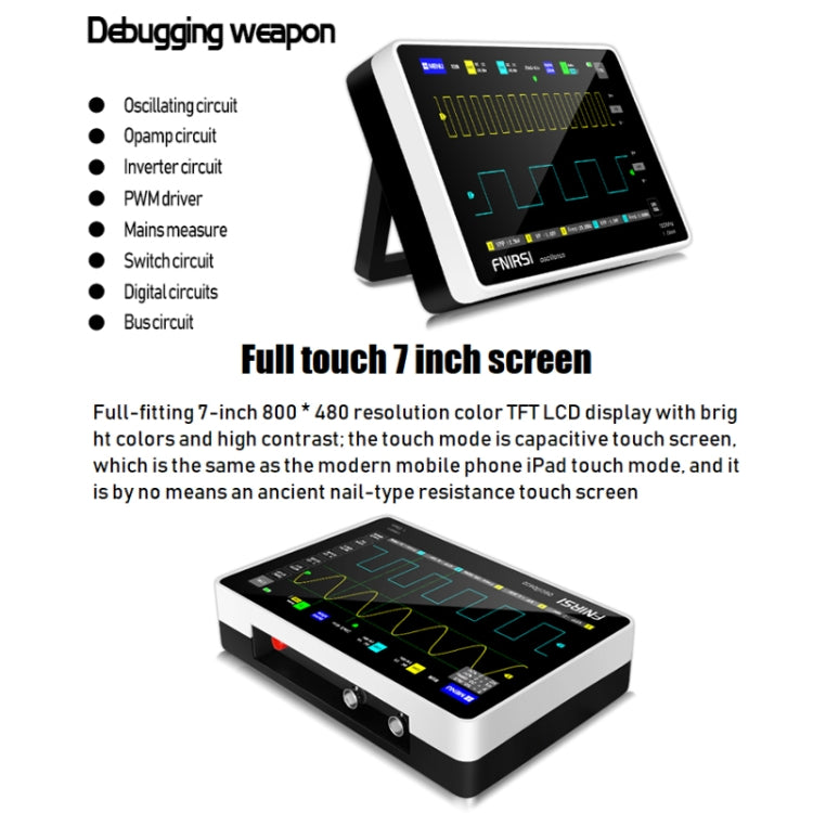 FNIRSI 1013D 1GS Sampling Dual Channel 100M Bandwidth Digital Oscilloscope, US Plug(English) - free shipping - PMC TechLife - Order now!