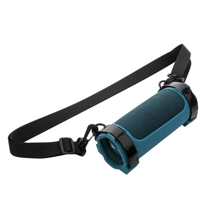 For JBL Flip 6 Speaker Bag Travel Carrying Silicone Case With Shoulder Strap(Blue) - Protective Case by PMC TechLife | Online Shopping South Africa | PMC TechLife