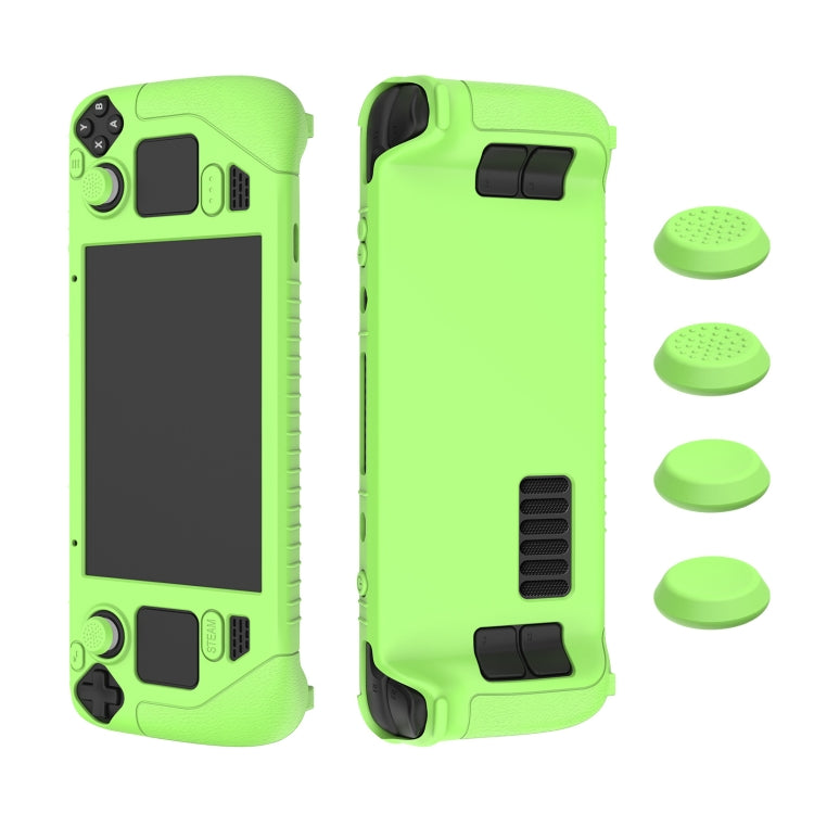 For Steam Deck Game Controller Soft Silicone Protective Cover Case With 4pcs Key Cap(Luminous Green) - Accessories by PMC TechLife | Online Shopping South Africa | PMC TechLife