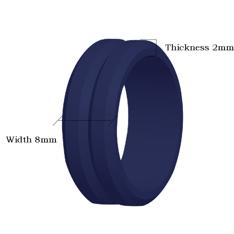 SiR053 V Shaped Grooved Edge Silicone Ring Outdoor Sports Couple Ring No.7(Dark Blue) - Rings by PMC Jewellery | Online Shopping South Africa | PMC Jewellery