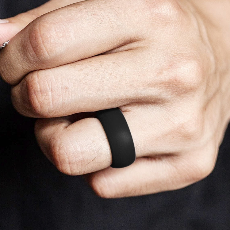 SiR013 8.7mm Curved Outdoor Sports Silicone Ring, Size: No.7(Black) - Rings by PMC Jewellery | Online Shopping South Africa | PMC Jewellery