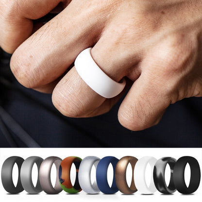 SiR013 8.7mm Curved Outdoor Sports Silicone Ring, Size: No.14(Light Grey) - Rings by PMC Jewellery | Online Shopping South Africa | PMC Jewellery