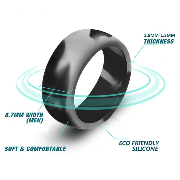 SiR013 8.7mm Curved Outdoor Sports Silicone Ring, Size: No.11(Light Grey) - Rings by PMC Jewellery | Online Shopping South Africa | PMC Jewellery