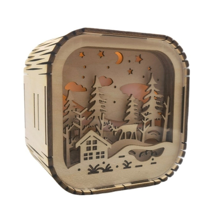 BT813X Solid Wood Ambient Light Wireless Bluetooth Speaker Home Night Light Wood Carving Pattern Audio(Wood Color) - Mini Speaker by PMC TechLife | Online Shopping South Africa | PMC TechLife