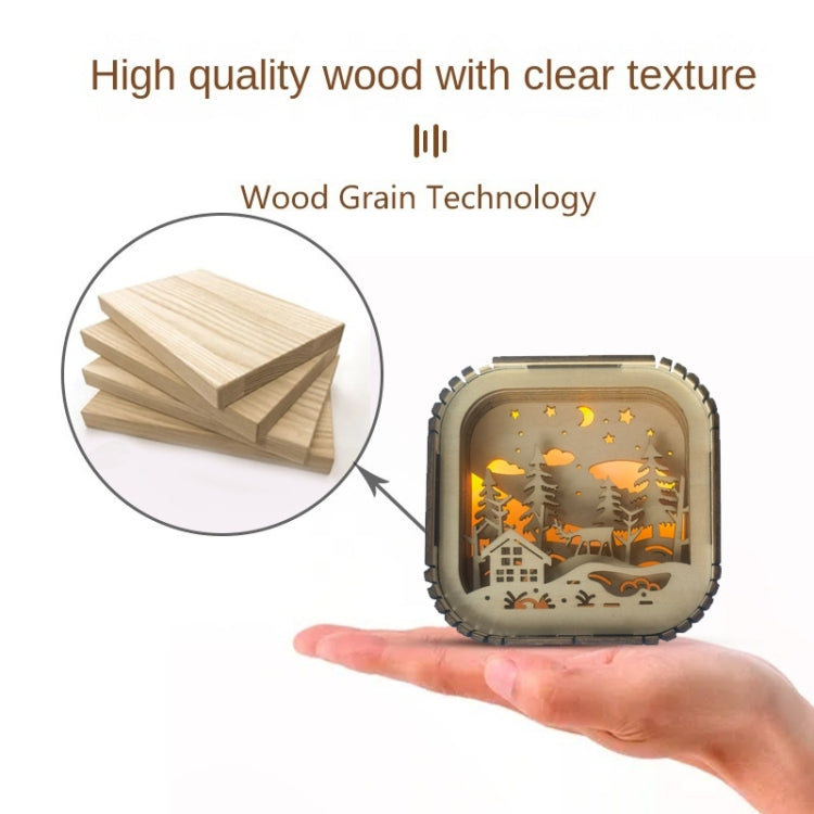BT813X Solid Wood Ambient Light Wireless Bluetooth Speaker Home Night Light Wood Carving Pattern Audio(Wood Color) - Mini Speaker by PMC TechLife | Online Shopping South Africa | PMC TechLife