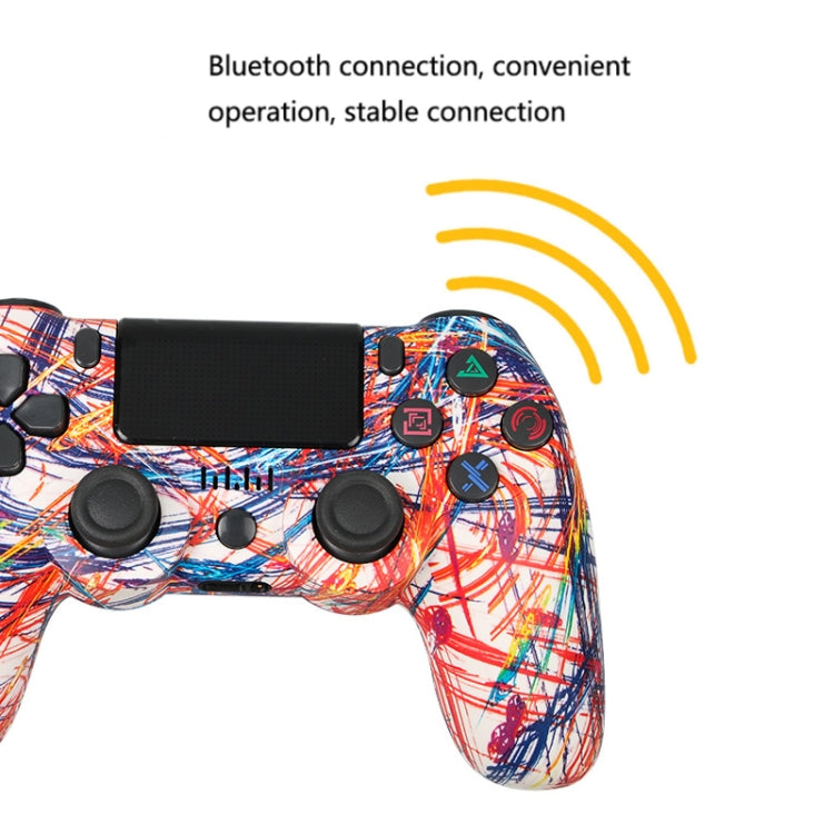 For PS4 Wireless Bluetooth Game Controller With Light Strip Dual Vibration Game Handle(Line) - Gamepads by PMC TechLife | Online Shopping South Africa | PMC TechLife