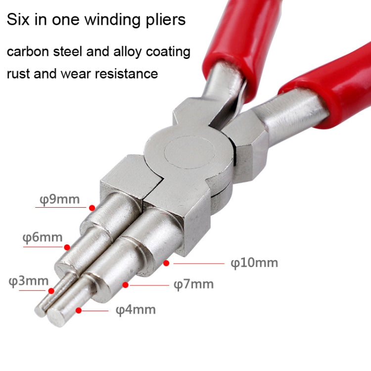 2 In 1 Handmade Jewelry Plier Nylon Accessories DIY Tools Wire Wrap Clamp, Style: Red 6-section + Flat Nip - Jewelry Tools by PMC Jewellery | Online Shopping South Africa | PMC Jewellery