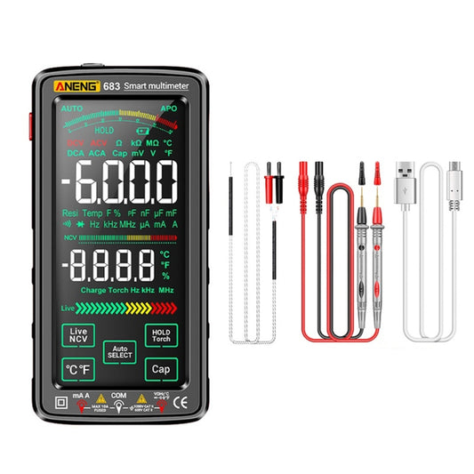 ANENG 683 Smart Touch Screen Automatic Range Rechargeable Multimeter(Black) - Digital Multimeter by ANENG | Online Shopping South Africa | PMC Jewellery | Buy Now Pay Later Mobicred