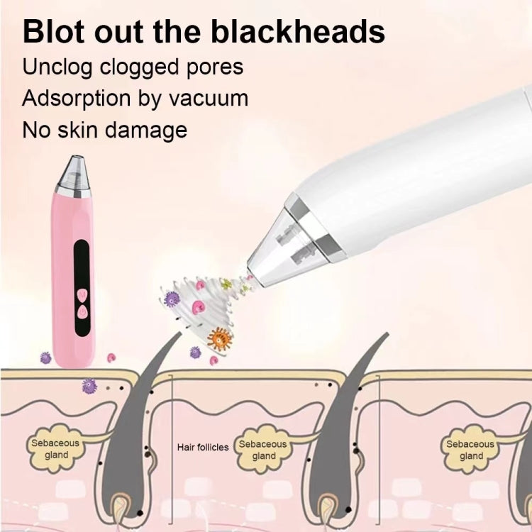Blackhead Remover Vacuum Pore Cleaner Facial Deep Cleaning Beauty Tools(Pink) - Cleanser by PMC Jewellery | Online Shopping South Africa | PMC Jewellery