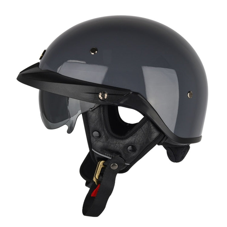 SOMAN Motorcycle Half Helmet Adjustable Helmet With Inner Mirror, Size: XL(Cement Gray) - free shipping - PMC TechLife - Order now!