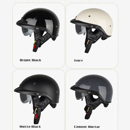 SOMAN Motorcycle Half Helmet Adjustable Helmet With Inner Mirror, Size: M(White) - Helmets by SOMAN | Online Shopping South Africa | PMC Jewellery | Buy Now Pay Later Mobicred