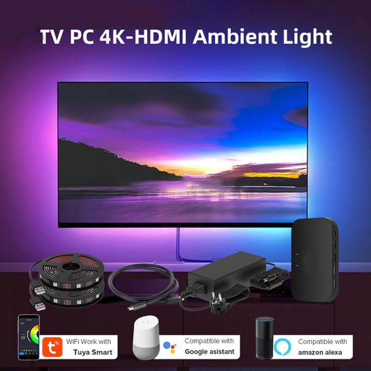HDMI 2.0-PRO Smart Ambient TV Led Backlight Led Strip Lights Kit Work With TUYA APP Alexa Voice Google Assistant 2 x 3m(AU Plug) - Casing Waterproof Light by PMC Jewellery | Online Shopping South Africa | PMC Jewellery