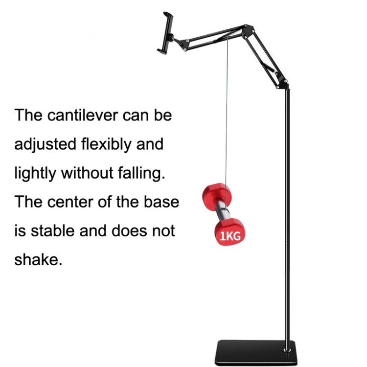175cm Mobile Phone Tablet Live Broadcast Bedside Lifting Bracket Cantilever Floor Model (White) - Lazy Bracket by PMC TechLife | Online Shopping South Africa | PMC TechLife
