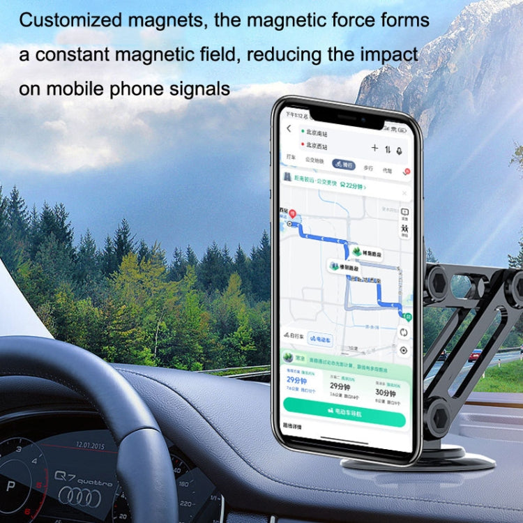 Magsafe Magnetic Mobile Phone Bracket Metal Car Navigation Folding Bracket(Black) - Car Holders by PMC TechLife | Online Shopping South Africa | PMC TechLife