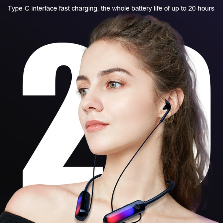 With Atmosphere Lamp Hanging Neck Bluetooth Earphone, Style: 2 In 1 - Neck-mounted Earphone by PMC Jewellery | Online Shopping South Africa | PMC Jewellery