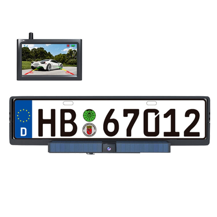 Solar Powered Rear View System Reversing Wireless Transmission Car Camera Display(RC01) - Rear View Cameras by PMC TechLife | Online Shopping South Africa | PMC TechLife