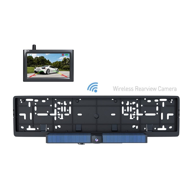 Solar Powered Rear View System Reversing Wireless Transmission Car Camera Display(RC01) - Rear View Cameras by PMC TechLife | Online Shopping South Africa | PMC TechLife