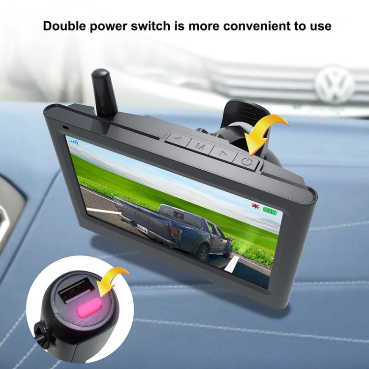 Solar Powered Rear View System Reversing Wireless Transmission Car Camera Display(RC01) - Rear View Cameras by PMC TechLife | Online Shopping South Africa | PMC TechLife