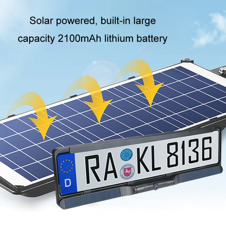 Solar Integrated License Plate Frame Vehicle Camera Wireless Reversing Display(RC03) - Rear View Cameras by PMC TechLife | Online Shopping South Africa | PMC TechLife