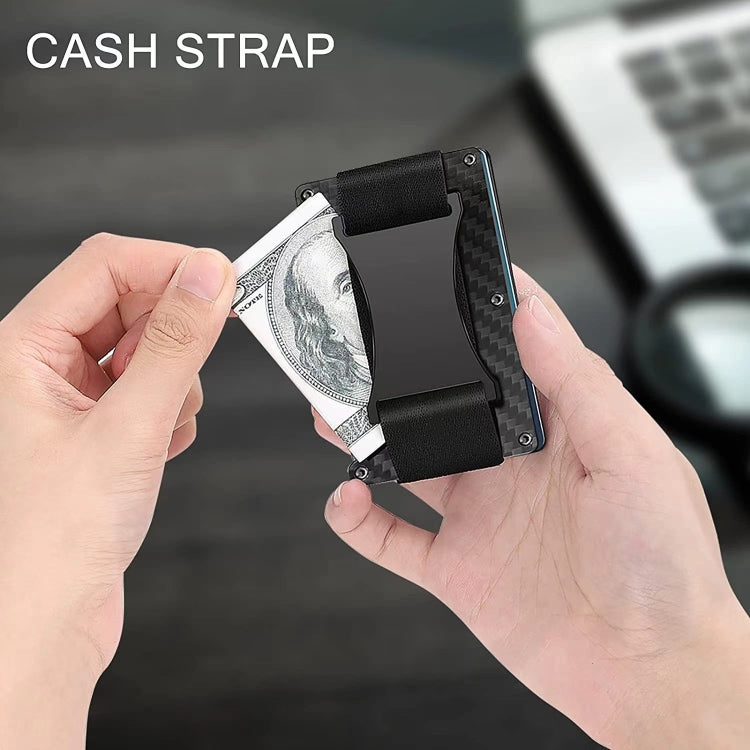 Credit Card Holder Wallets RFID Blocking Slim Metal Card Clip, Color: Coffee - free shipping - PMC TechLife - Order now!