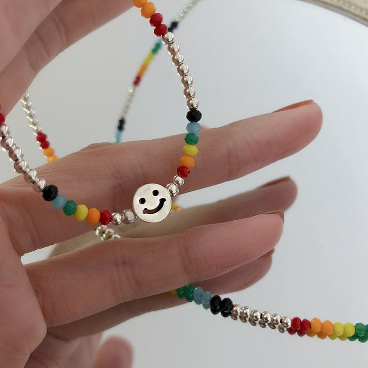 Colorful Beaded Smiley Necklace Womens Clavicle Chain, Style: Extend Chain Style - Necklaces & Pendants by PMC Jewellery | Online Shopping South Africa | PMC Jewellery