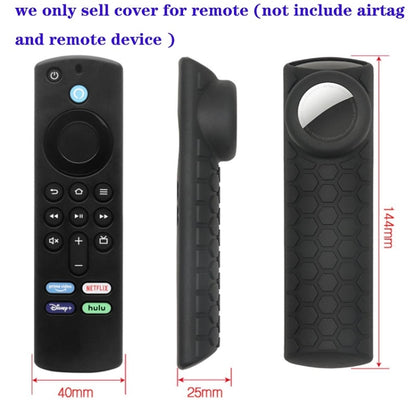 2pcs Remote Control Case For Amazon Fire TV Stick 2021 ALEXA 3rd Gen With Airtag Holder(Wine Red) - Remote Control Covers by PMC Jewellery | Online Shopping South Africa | PMC Jewellery