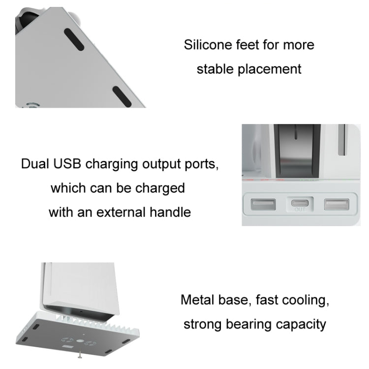 iplay for PS5 Host Cooling Handle Charging Base with Disc Storage Rack(White) - free shipping - PMC TechLife - Order now!
