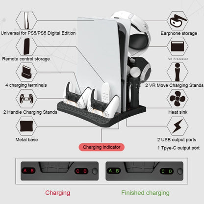 iplay HBP-270 For Sony PS5 Multifunctional Host Heat Dissipation Charging Base with Storage Rack(Black) - Charger & Power by iplay | Online Shopping South Africa | PMC Jewellery | Buy Now Pay Later Mobicred