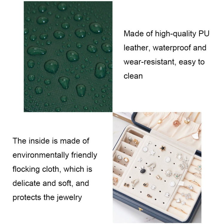 Large-capacity Three-layer PU Leather Waterproof Jewelry Storage Box Earring Necklace Storage Box(White) - Jewelry Storages by PMC Jewellery | Online Shopping South Africa | PMC Jewellery