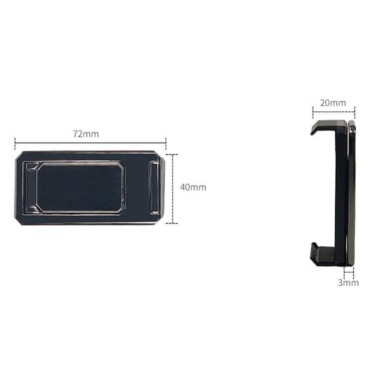 Back Clip Double Ring Magnetic Metal Folding Phone Bracket Desktop Lazy Ring Phone Holder(Black) - Ring Holder by PMC TechLife | Online Shopping South Africa | PMC TechLife