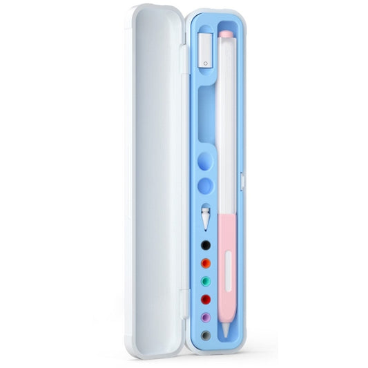 For Apple Pencil 1/2 Capacitance Pen Adapter Accessory Storage Box(Sky Blue) - Pencil Accessories by PMC Jewellery | Online Shopping South Africa | PMC Jewellery