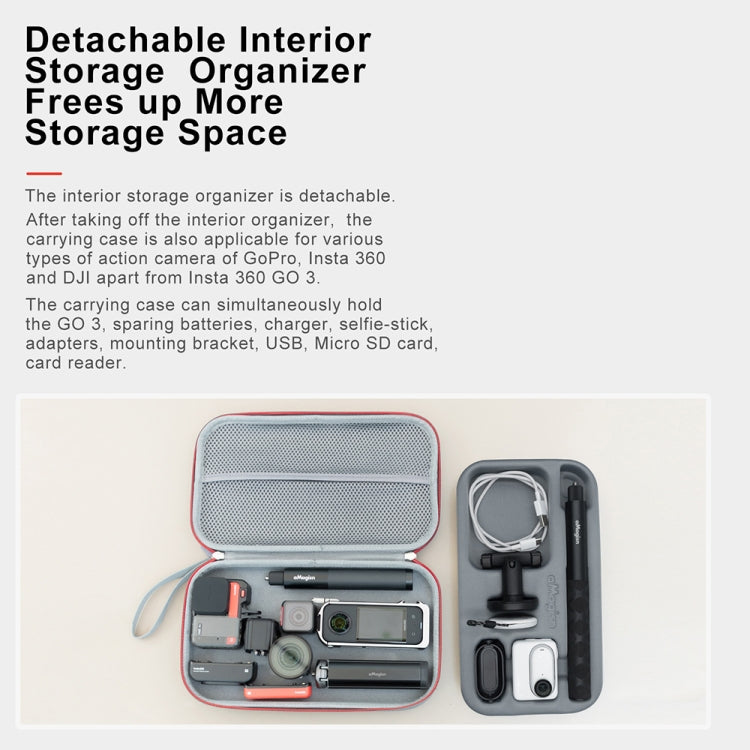 For Insta360 GO 3 AMagisn Accessory Storage Bag Portable Medium Clutch - free shipping - PMC TechLife - Order now!
