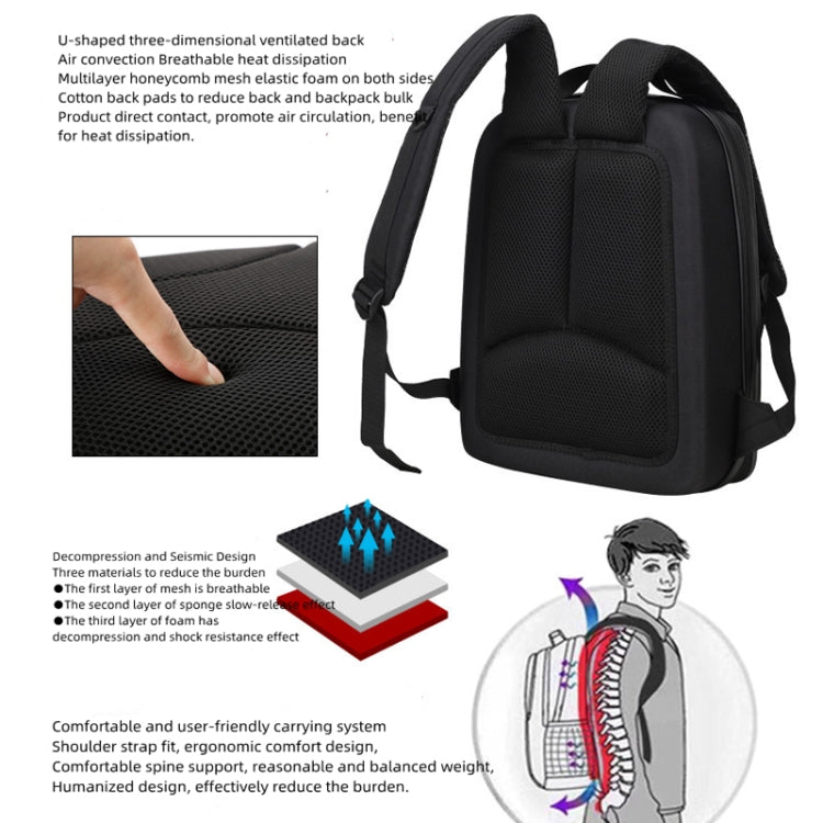 For DJI AVATA Storage Bag Hard Shell Waterproof Shoulder Bag Backpack(Yellow EVA Lining) - Case & Bags by PMC TechLife | Online Shopping South Africa | PMC TechLife