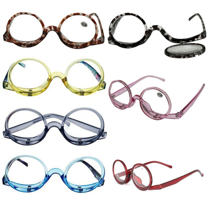 Makeup Magnifying Glass Presbyopic Glasses Flip Swivel Reading Glasses, Degree: +400(Wine Red) - Presbyopic Glasses by PMC Jewellery | Online Shopping South Africa | PMC Jewellery