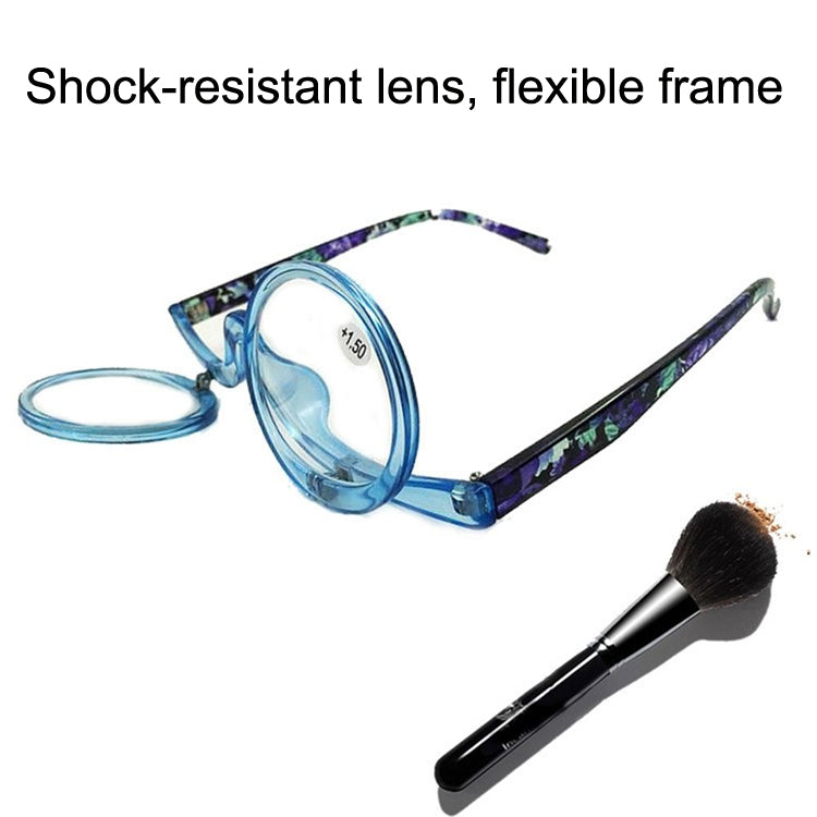 Makeup Magnifying Glass Presbyopic Glasses Flip Swivel Reading Glasses, Degree: +200(Transparent Gray) - Presbyopic Glasses by PMC Jewellery | Online Shopping South Africa | PMC Jewellery