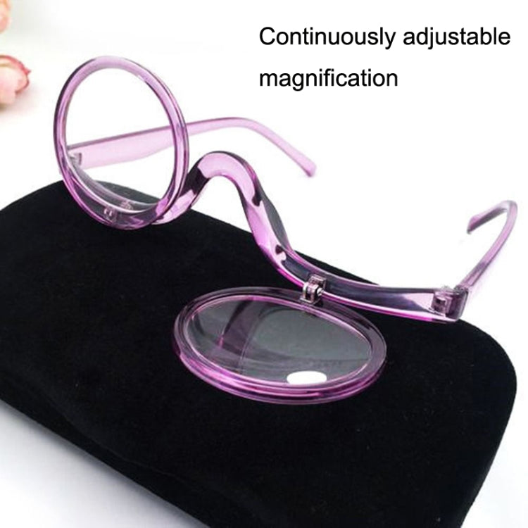 Makeup Magnifying Glass Presbyopic Glasses Flip Swivel Reading Glasses, Degree: +100(Blue Frame) - Presbyopic Glasses by PMC Jewellery | Online Shopping South Africa | PMC Jewellery