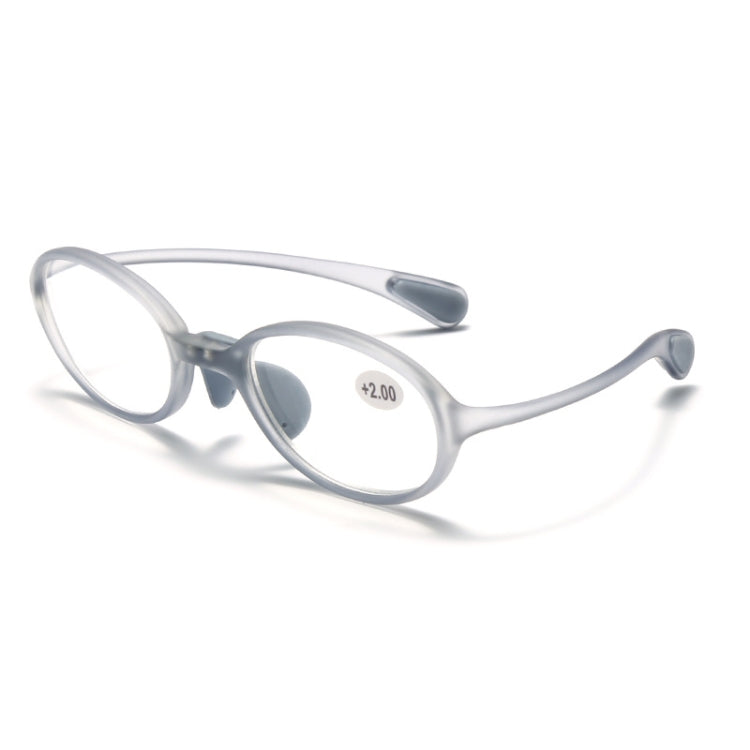 Portable Magnifying Glass Presbyopic Glasses Silicone Anti-Blue Light Reading Glasses, Degree: +100(Light Gray) - Presbyopic Glasses by PMC Jewellery | Online Shopping South Africa | PMC Jewellery