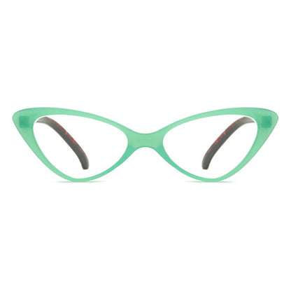 Street Stall Triangular Cat Eye Presbyopic Glasses, Degree: +100(Light Green) - Presbyopic Glasses by PMC Jewellery | Online Shopping South Africa | PMC Jewellery