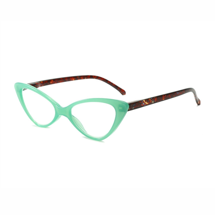 Street Stall Triangular Cat Eye Presbyopic Glasses, Degree: +400(Light Green) - Presbyopic Glasses by PMC Jewellery | Online Shopping South Africa | PMC Jewellery