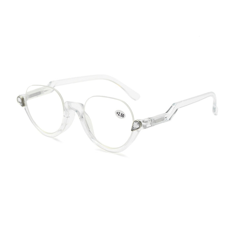 Diamond Studded Cat Eye Presbyopic Glasses Half-frame Fish-filament Glasses Unisex, Degree: +100(Transparent) - Presbyopic Glasses by PMC Jewellery | Online Shopping South Africa | PMC Jewellery