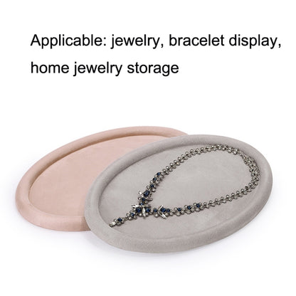 30x20x1.8cm Jewelry Tray Ring Velvet Leather Oval Empty Plate Earrings Necklace Jewelry Display Plate(Blue) - Jewelry Storages by PMC Jewellery | Online Shopping South Africa | PMC Jewellery