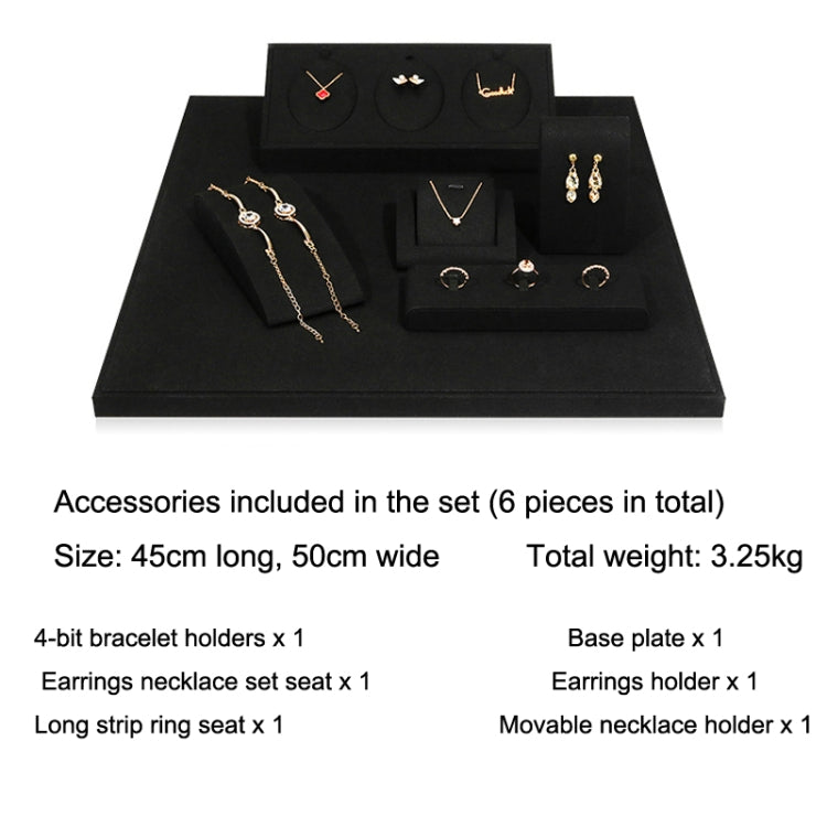 Black Microfiber Necklace Ring Jewelry Display Live Jewelry Prop Rack Set 5 - Jewelry Storages by PMC Jewellery | Online Shopping South Africa | PMC Jewellery