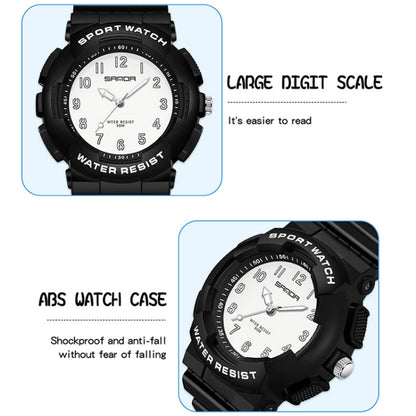 SANDA Small Fresh Digital All-match Waterproof Luminous Student Watch(Black Orange) - LED Digital Watches by SANDA | Online Shopping South Africa | PMC Jewellery