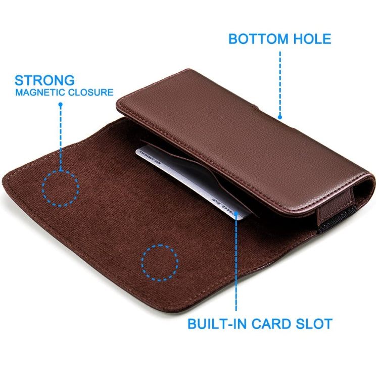 Nuoku Magnetic Flaps Leather Belt Case For Smart Phones, Size: 17.3 x 8 x 2.5cm  6.7 Inch(Brown) - More iPhone Cases by Nuoku | Online Shopping South Africa | PMC Jewellery | Buy Now Pay Later Mobicred