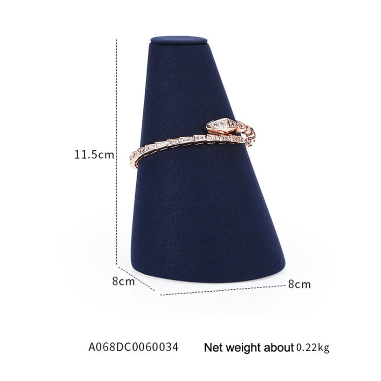 8x8x11.5cm Tapered Bracelet Display Stand Jewelry Display Props Blue Microfiber Window Necklace Earring Ring Stand - Jewelry Storages by PMC Jewellery | Online Shopping South Africa | PMC Jewellery