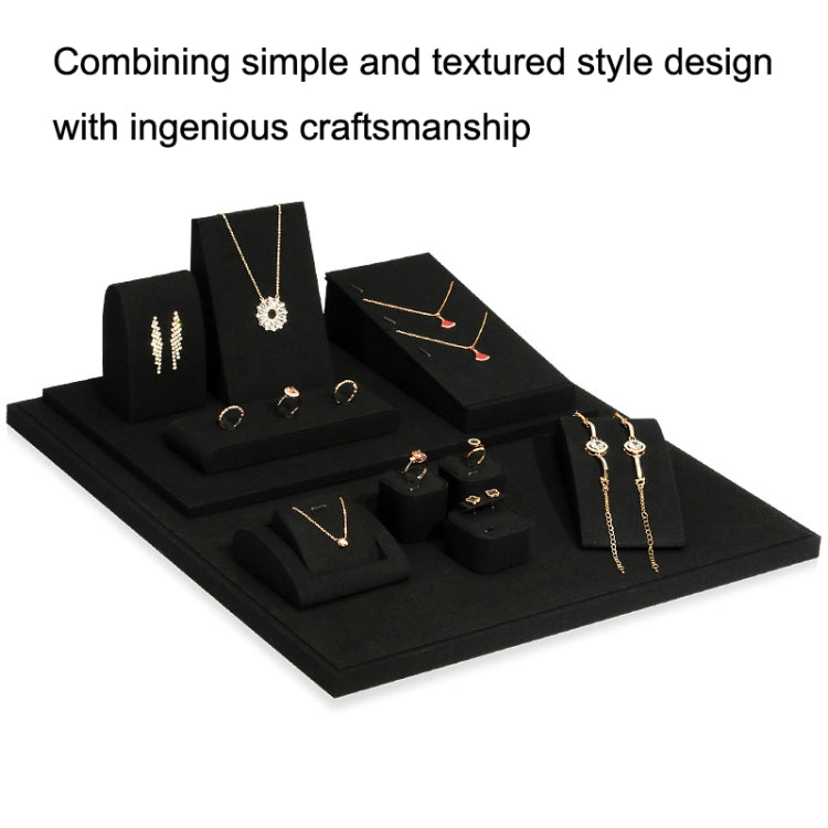 10x7.5x14cm Vertical Necklace Seat Black Microfiber Necklace Ring Jewelry Display Live Jewelry Prop Rack - Jewelry Storages by PMC Jewellery | Online Shopping South Africa | PMC Jewellery