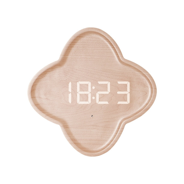 G236 LED Digital Display Flower Shape Living Room Wall Clock(Wood Grain) - free shipping - PMC TechLife - Order now!